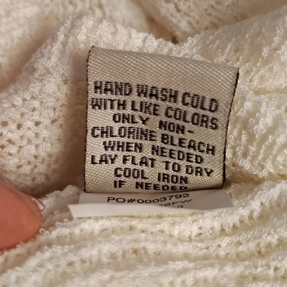 Medium Ivory Colored Open Cardigan With Crochet Back Cottage Coquette - Picture 8 of 9